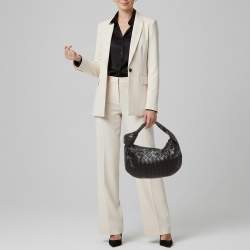 Pre Owned حقيبة هوبو بوتيغا فينيتا جودي جلد أنتريشياتو أخضر زيتوني صغيرة