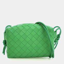 Pre Owned Bottega Veneta Mini Intrecciato Calfskin Loop Camera Bag
