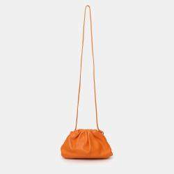 Pre Owned حقيبة بوتيغا فينيتا جلد برتقالي صغيرة