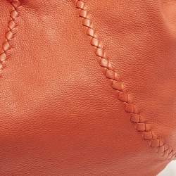 مملوكة مسبقًا Bottega Veneta Baseball Large Red Cervo Leather Hobo