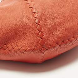 مملوكة مسبقًا Bottega Veneta Baseball Large Red Cervo Leather Hobo