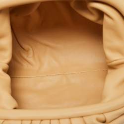 Pre Owned Bottega Veneta The Pouch Mini Beige Leather Bag