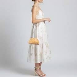 Pre Owned Bottega Veneta The Pouch Mini Beige Leather Bag