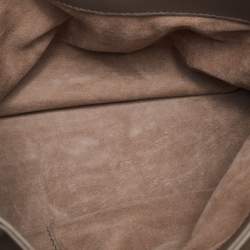 Pre Owned حقيبة بوتيغا فينيتا روما صغيرة جلد إنتريشاتو رمادي تاوپ