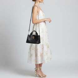 Pre Owned Bottega Veneta Roma Mini Black Intrecciato Leather Tote