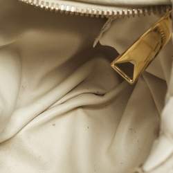 Pre Owned Bottega Veneta Jodie Mini Intrecciato White Leather Hobo