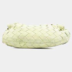 Pre Owned Bottega Veneta Yellow Mini Suede Intrecciato Jodie