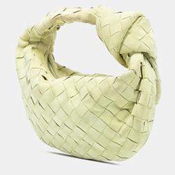Pre Owned Bottega Veneta Yellow Mini Suede Intrecciato Jodie