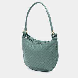 Pre Owned Bottega Veneta Green Medium Nappa Intrecciato Gemelli Hobo