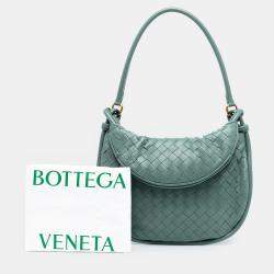 Pre Owned Bottega Veneta Green Medium Nappa Intrecciato Gemelli Hobo