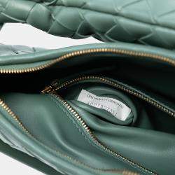 Pre Owned Bottega Veneta Green Medium Nappa Intrecciato Gemelli Hobo