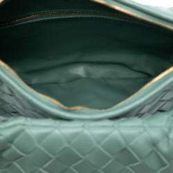 Pre Owned Bottega Veneta Green Medium Nappa Intrecciato Gemelli Hobo