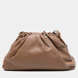 Pre Owned Bottega Veneta Brown Lambskin The Mini Pouch Crossbody