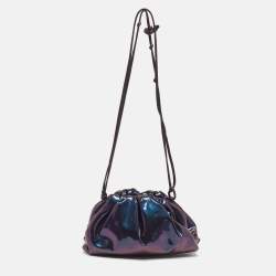 Pre Owned حقيبة جلدية براءة اختراع بوتيغا فينيتا ذا باوتش صغير بنفسجي أخضر