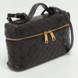 مملوكة مسبقًا Bottega Veneta Bang Bang Brown Intrecciato Leather Vanity Case