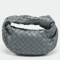 Pre Owned حقيبة هوهو بوتيغا فينيتا جودي مصغرة جلد إنتريشياتو رمادي