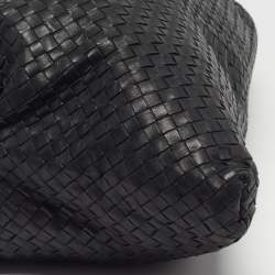 Pre Owned Bottega Veneta Convertible Maxi Black Intrecciato Leather Bag