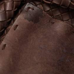 Pre Owned حقيبة يد بوتيغا فينيتا كابات متوسطة جلد انترشياتو أخضر زيتوني