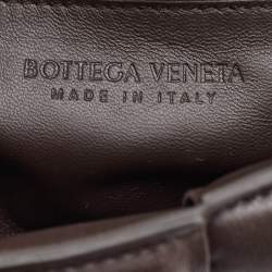 مملوكة مسبقًا حقيبة كتف بوتيغا فينيتا كاسيت جلد مبطن سلسلة بني شوكولاتة