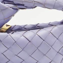 Pre Owned Bottega Veneta Candy Jodie Lilac Intrecciato Leather Bag