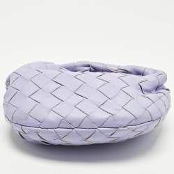 Pre Owned Bottega Veneta Candy Jodie Lilac Intrecciato Leather Bag