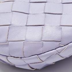 Pre Owned Bottega Veneta Candy Jodie Lilac Intrecciato Leather Bag