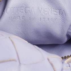 Pre Owned Bottega Veneta Candy Jodie Lilac Intrecciato Leather Bag