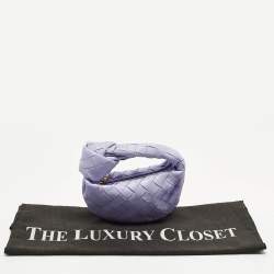 Pre Owned Bottega Veneta Candy Jodie Lilac Intrecciato Leather Bag