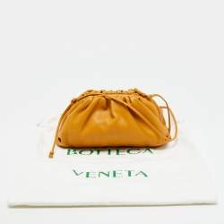 Pre Owned Bottega Veneta The Pouch Mini Tan Leather Bag