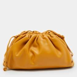 Pre Owned Bottega Veneta The Pouch Mini Tan Leather Bag