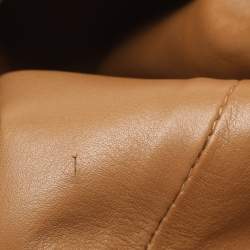 Pre Owned Bottega Veneta The Pouch Brown Leather Clutch