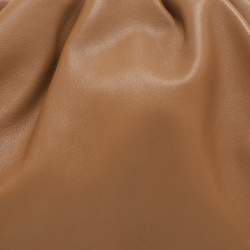 Pre Owned Bottega Veneta The Pouch Brown Leather Clutch