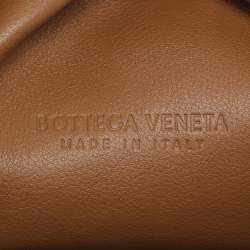 Pre Owned Bottega Veneta The Pouch Brown Leather Clutch