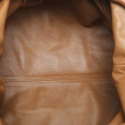 Pre Owned Bottega Veneta The Pouch Brown Leather Clutch