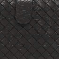 Pre Owned Bottega Veneta Dark Brown Intrecciato Leather Bifold Wallet