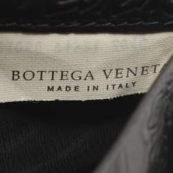 Pre Owned Bottega Veneta Dark Brown Intrecciato Leather Bifold Wallet