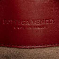 Pre Owned Bottega Veneta Red Mini Nappa Intrecciato Roma Satchel