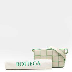 Pre Owned Bottega Veneta White Nappa Intrecciato Cassette Crossbody