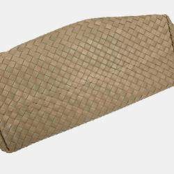 Pre Owned Bottega Veneta Beige Lambskin Intrecciato Tote Bag
