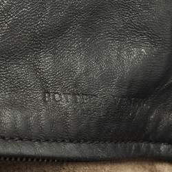 Pre Owned Bottega Veneta Double Zip Detail Black Intrecciato Leather Tote