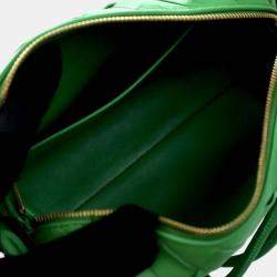 Pre Owned Bottega Veneta Green Mini Lambskin Intrecciato Loop Camera Bag