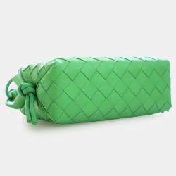Pre Owned Bottega Veneta Green Mini Lambskin Intrecciato Loop Camera Bag