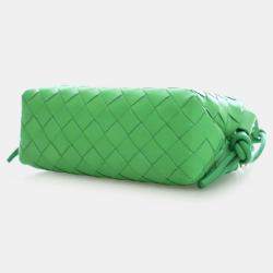 Pre Owned Bottega Veneta Green Mini Lambskin Intrecciato Loop Camera Bag