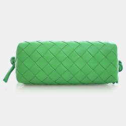 Pre Owned Bottega Veneta Green Mini Lambskin Intrecciato Loop Camera Bag