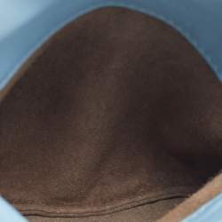 Pre Owned Bottega Veneta Light Blue Intrecciato Leather Chain Crossbody Bag