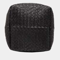 Pre Owned Bottega Veneta Black Nappa Intrecciato Square Handbag