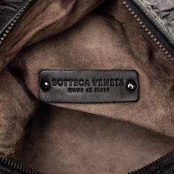 Pre Owned Bottega Veneta Black Nappa Intrecciato Square Handbag