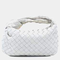 Pre Owned Bottega Veneta White Mini Nappa Intrecciato Jodie