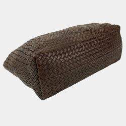 Pre Owned حقيبة بوتيغا فينيتا كابات متوسطة غنم جلد أنترشيو بنية