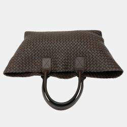 Pre Owned حقيبة بوتيغا فينيتا كابات متوسطة غنم جلد أنترشيو بنية